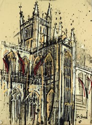 Bath Abbey III by Tim Steward - Original Drawing, Paper on Board sized 20x28 inches. Available from Whitewall Galleries